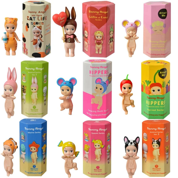 New Angel Fruit Animals Series Blind Box Anime Figure Cute Hippie Doll Trendy Car Mobile Phone Ornaments Kids Toy Birthday Gift