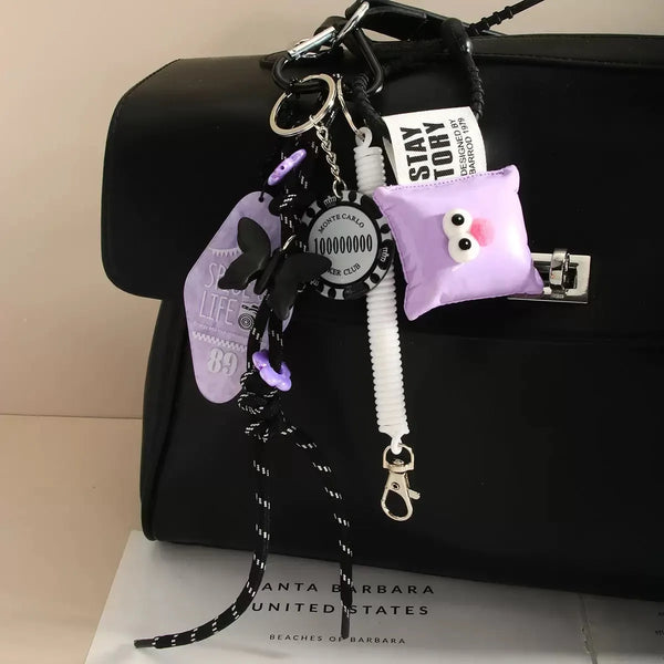 new product Cute little bear butterfly apple Pendant starfish Black Eight Backpack pendant Key Chain