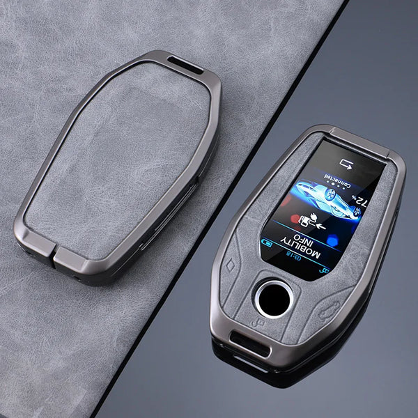 leather Zinc Alloy Car LED Display Key Case Cover For BMW 5 7 Series X3 X4 X5 X7 G30 G31 G11 G12 G01 GT G32 i8 Accessories