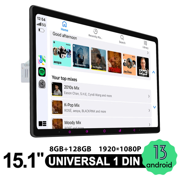JOYING Newely-developed 15.1"Big Screen Car Radio Stereo Universal Multimedia Player Head Unit With Apple Carplay Android Auto