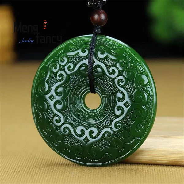 Natural Hetian Jade Retro Ruyi Pendant – Auspicious Cloud Design, Best-Selling Holiday Gift
