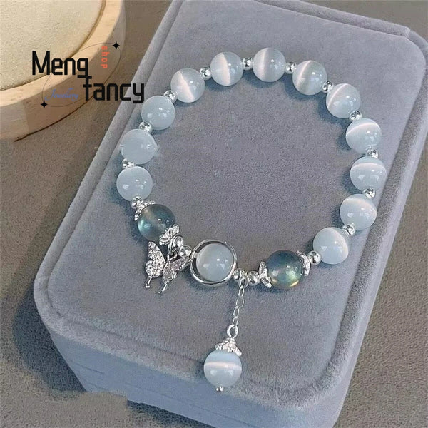 Natural Cat's Eye Butterfly Bracelet – Exquisite, Elegant Fashion Jewelry, Best-Selling Holiday Gift
